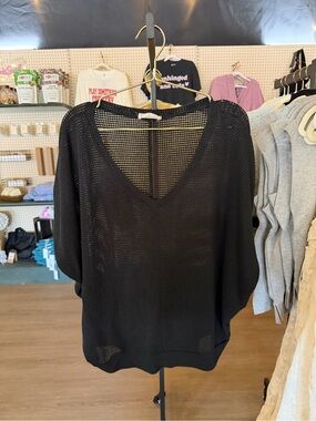heimious Black V-Neck Lightweight Women's Sweater